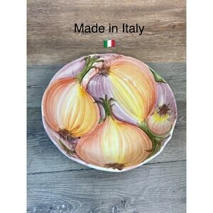 Solimene Vietri Grand Vegetables Large round Vegetable Bowl 13" Onions # 7895/33